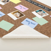 コルクピンボードルック6メッセージと3フォトコラージュ シェルパブランケット (3/4)