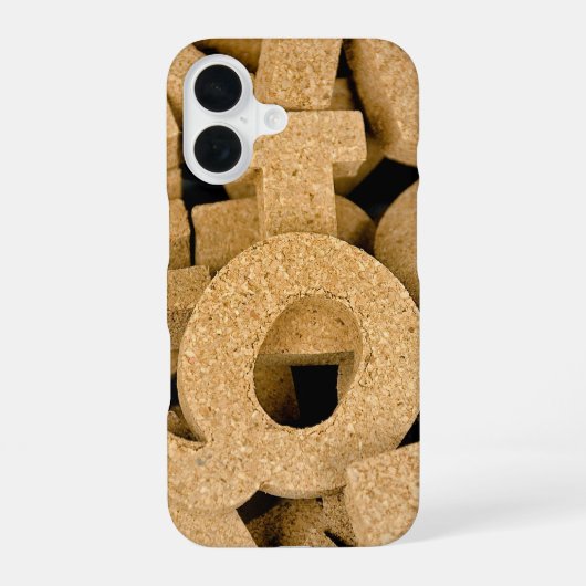 コルクブロック文字 iPhone 16ケース (裏面)