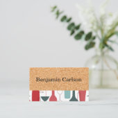 コルクプリント | ワイングラスボトル 名刺 (スタンド正面)