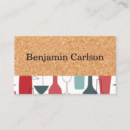 コルクプリント | ワイングラスボトル 名刺 (正面)