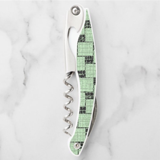 コルクボトルオープナーグリーンとブラック ソムリエナイフ (正面)