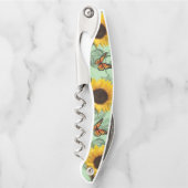 コルクボトルオープナーヒマワリ蝶フローラ ソムリエナイフ (正面)