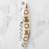 コルクボトルオープナーブラウンとベージュ ソムリエナイフ (正面)