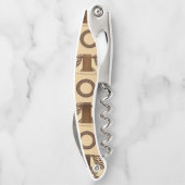 コルクボトルオープナーブラウンとベージュ ソムリエナイフ (裏面)