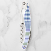 コルクボトルオープナーブルーとホワイト ソムリエナイフ (正面)