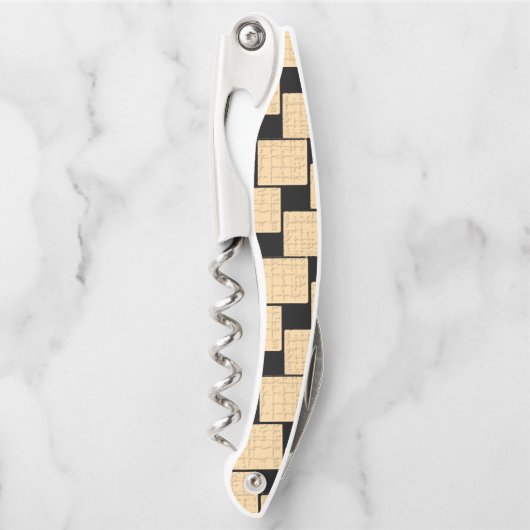 コルクボトルオープナーベージュアンドブラック ソムリエナイフ (正面)