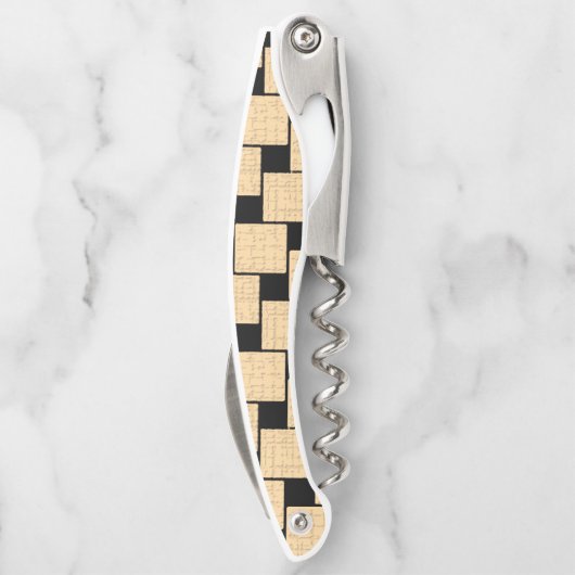 コルクボトルオープナーベージュアンドブラック ソムリエナイフ (裏面)