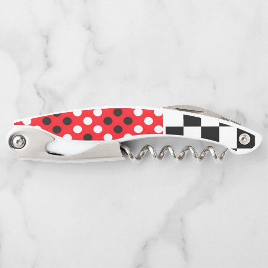 コルクボトルオープナーレッドブラック ソムリエナイフ (正面)