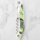 コルクボトルオープナー猫ネコ子猫グリーン ソムリエナイフ (正面)