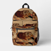 コルクボードルックギニアピグ プリントバックパック (正面)