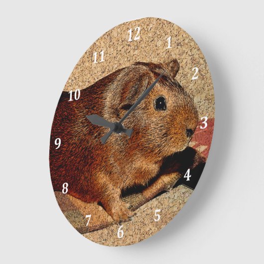 コルクボードルックギニアピグ ラージ壁時計 (傾斜)