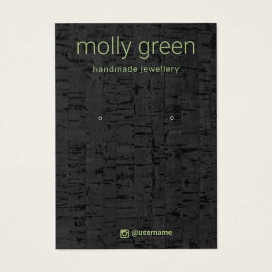 コルクモダンイヤリングジュエリー表示カード (正面)