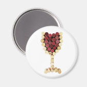 コルクワインガラス磁石 マグネット (正面/裏面)