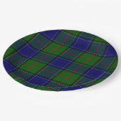コルクーンタータンチェックブルーグリーンプレイド ペーパープレート (アングル)