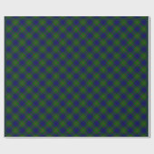 コルクーンタータンチェックブルーグリーンプレイド ラッピングペーパー (フラット)