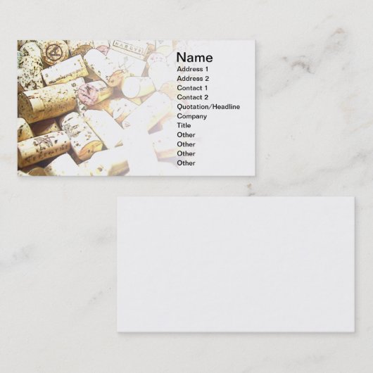 コルク付き名刺抽象芸術 名刺 (正面/裏面)
