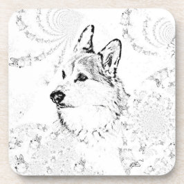 コルク入りコルギ模様プラスチックコースター コースター