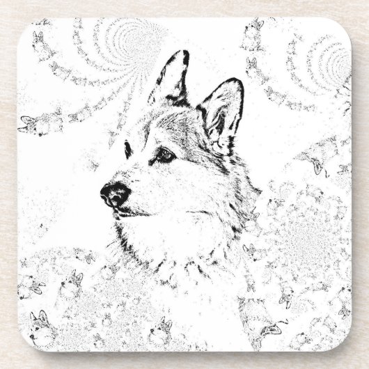 コルク入りコルギ模様プラスチックコースター コースター (正面)