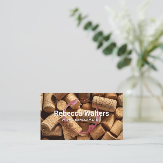 コルク山 |ワイン染色 名刺 (スタンド正面)