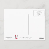 コルク抜きスチレット靴とシャンパンフルートガラス ポストカード (裏面)