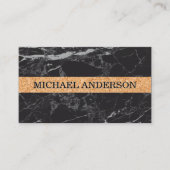 コルク旗 | 黒大理石 名刺 (正面)