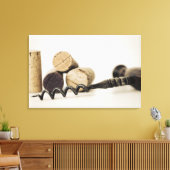 コルク栓抜きのワインのコルク キャンバスプリント (インサイチュ (リビング))