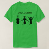 コルク栓抜きワインのエアロビクス Tシャツ (デザイン正面)