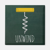 コルク栓抜きワインユーモアを解く マグネット (正面)