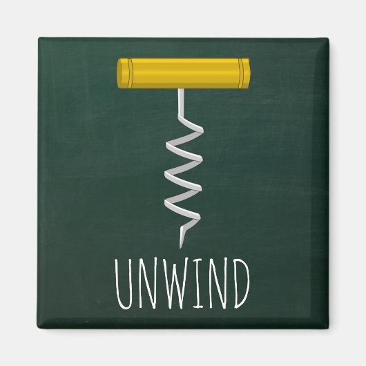 コルク栓抜きワインユーモアを解く マグネット (正面)