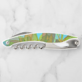 コルク栓抜き抽象芸術ティール（緑がかった色）デザイン ソムリエナイフ (裏面)