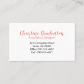 コルク汎用の再生コーラルスクラップ紙 名刺 (裏面)