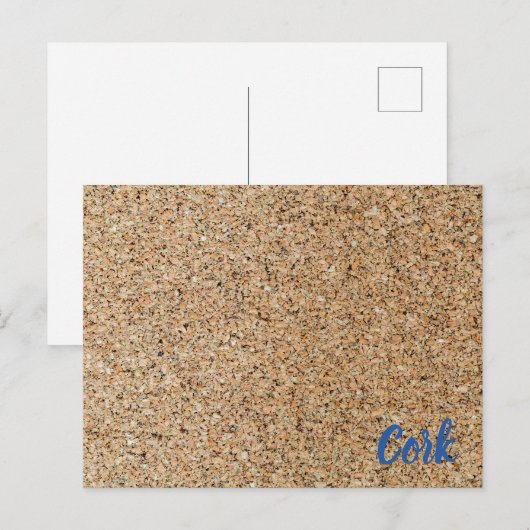コルク背景のテクスチャと構造のギフト シーズンポストカード (正面/裏面)