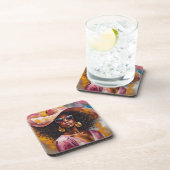 コルク裏地を持つアフリカ系アメリカ人の女性コースター コースター (右側)