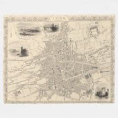 コルク、アイルランドの地図 フリースブランケット (正面(横))