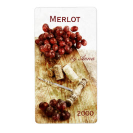 コルク、コルク抜き及び葡萄ワインボトルラベル ラベル