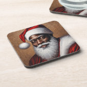 コルク・バッキング付きアフリカ系アメリカ人サンタコースター コースター (左側)