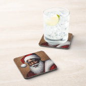 コルク・バッキング付きアフリカ系アメリカ人サンタコースター コースター (右側)