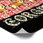 コルグメリーマスクリスマスドッグブリードデザインコルギドッグ ポスター (角)