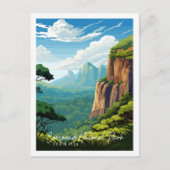 コルコバドコスタリカヴィンテージ旅行イラストレーション ポストカード (正面)