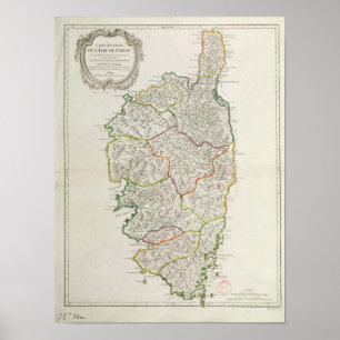 コルシカの地図 ポスター