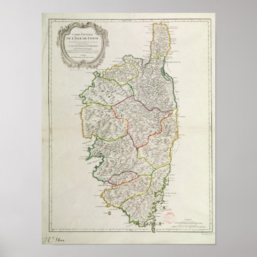 コルシカの地図 ポスター (正面)