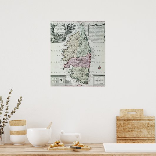 コルシカの地図 ポスター (キッチン)