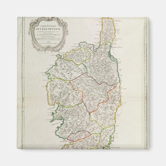 コルシカの地図 マグネット (正面)