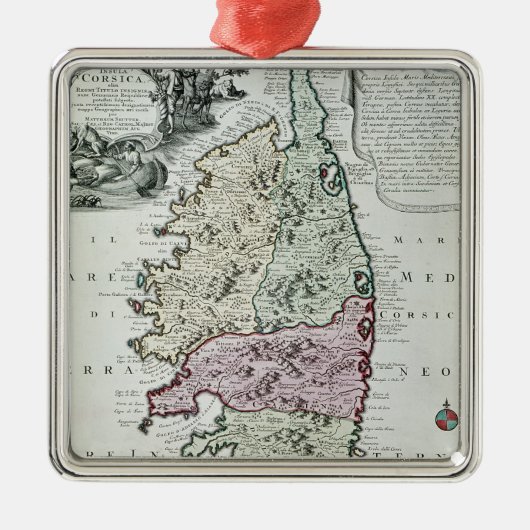 コルシカの地図 メタルオーナメント (正面)