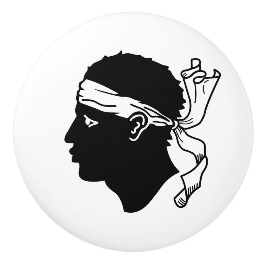 コルシカの旗とセラミックノブのプル セラミックノブ (正面)