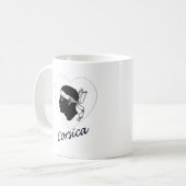 コルシカの旗のハート コーヒーマグカップ (正面左)