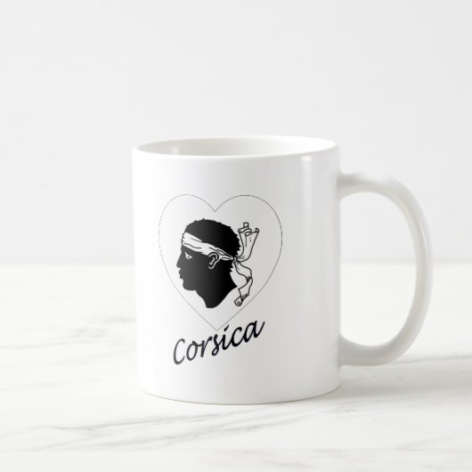 コルシカの旗のハート コーヒーマグカップ (右)