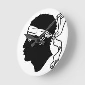 コルシカの旗 ラウンド壁時計 (傾斜)