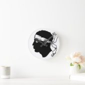 コルシカの旗 ラウンド壁時計 (ホーム)