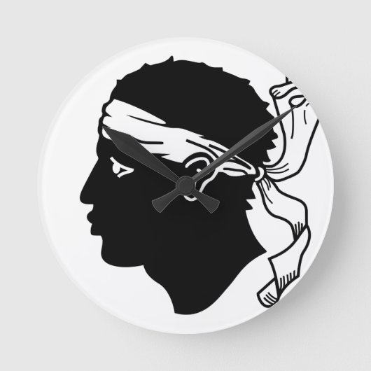 コルシカの旗 ラウンド壁時計 (正面)